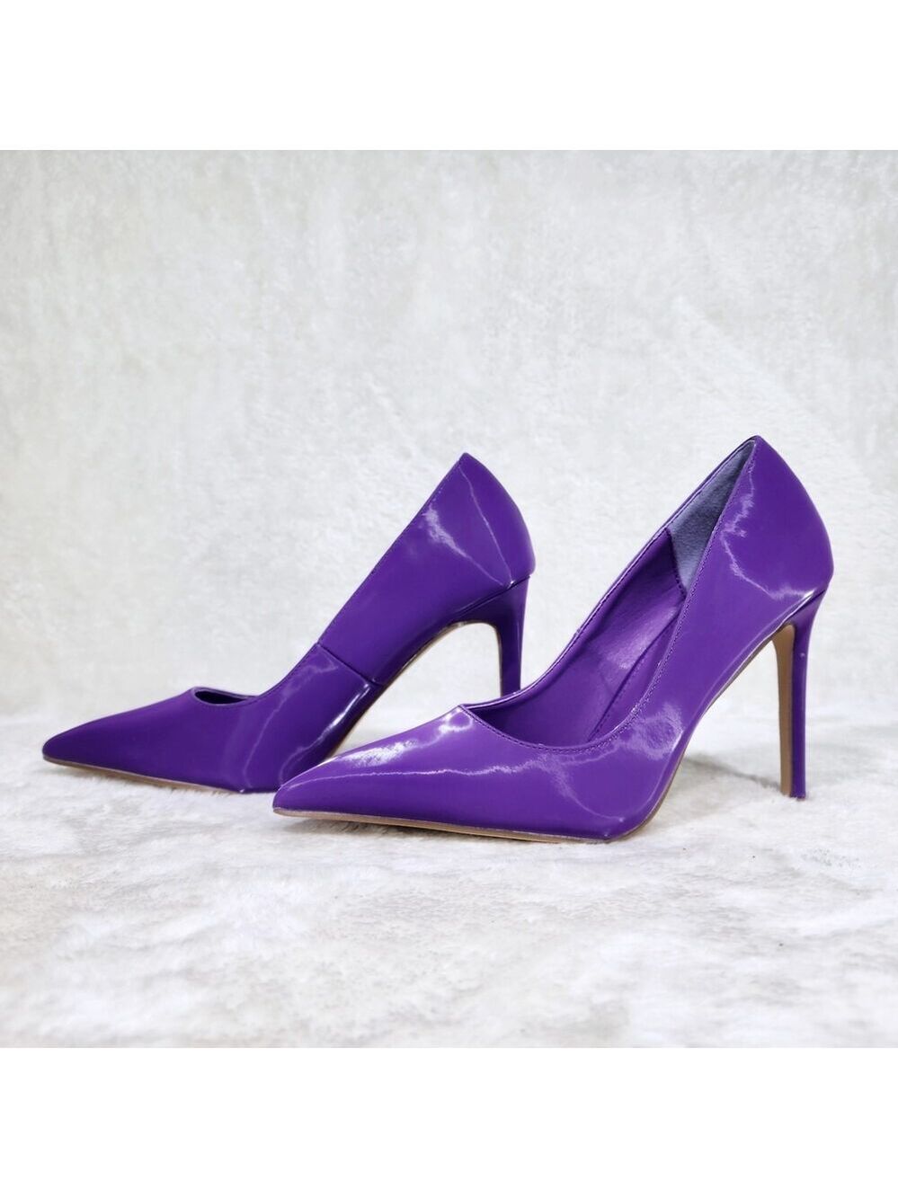 NIB Luminous Purple High Heel Stiletto Pumps Evening Party Shoes - Picture 2 of 5